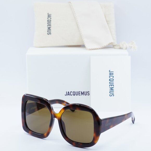 Jacquemus CARRE ROND JAC/10 C2 Geometric Sunglasses - Havana/Brown - Picture 8 of 11